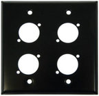 Pro Co WPUBA2011 Dual Gang Wallplate with 4 D-Series Punches, Black