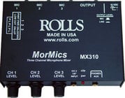 Rolls MX310 3-Channel Microphone Mixer/Combiner