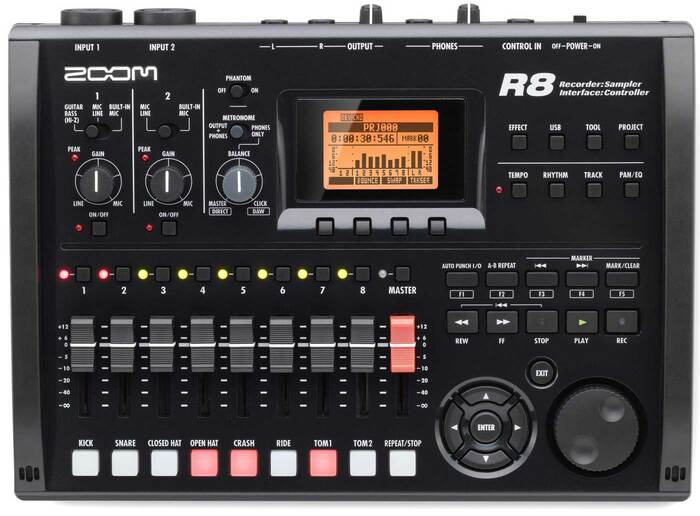 Zoom R8 8-Track Recorder, USB Audio Interface, DAW Control Surface And Pad Sampler