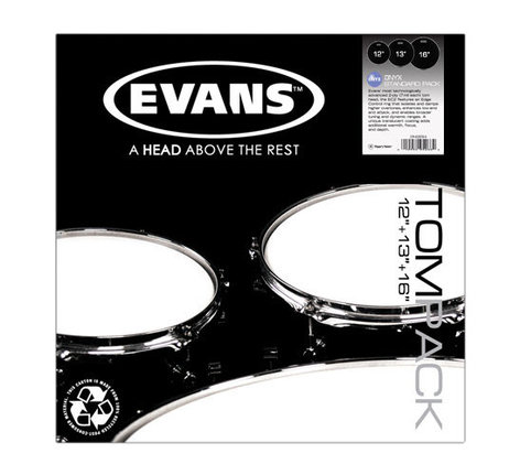 Evans ETP-ONX2-S Tompack 3-Pack Of Onyx 2 Standard Drumheads: 12",13",16"