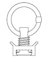 Adaptive Technologies Group TK-100-SW1 Single Stud Fitting With Ring, 430lb WLL