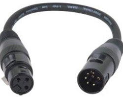 Accu-Cable AC5PM3PFM 3-Pin Female To 5-Pin Male DMX Adapter