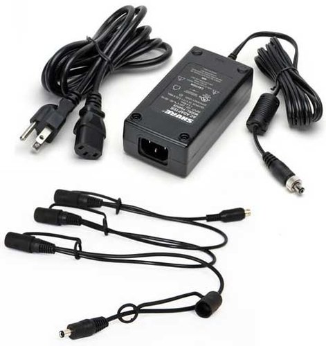 Shure PS124L Power Supply With 4-Connection Splitter With Locking Connectors For Multiple Receivers