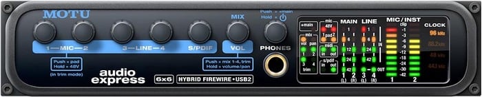 MOTU Audio Express 6x6 Firewire, USB 2.0 Audio Interface With On-board Mixing