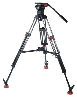 Sachtler 1265 System DV 12 SB Fluid Head, Mid-Level Spreader, Rubber Feet And Padded Bag