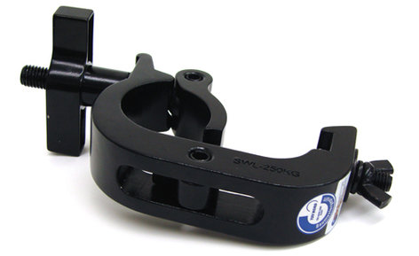 Global Truss Trigger Clamp BLK Heavy Duty Hook Style Clamp For 2" Pipe, Max Load 550 Lbs, Black