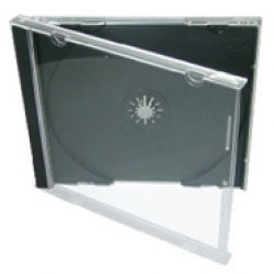 American Recordable Media CD-JEWEL-CASE-W/TRAY JC-1/B CD Jewel Case, Single, Black Tray