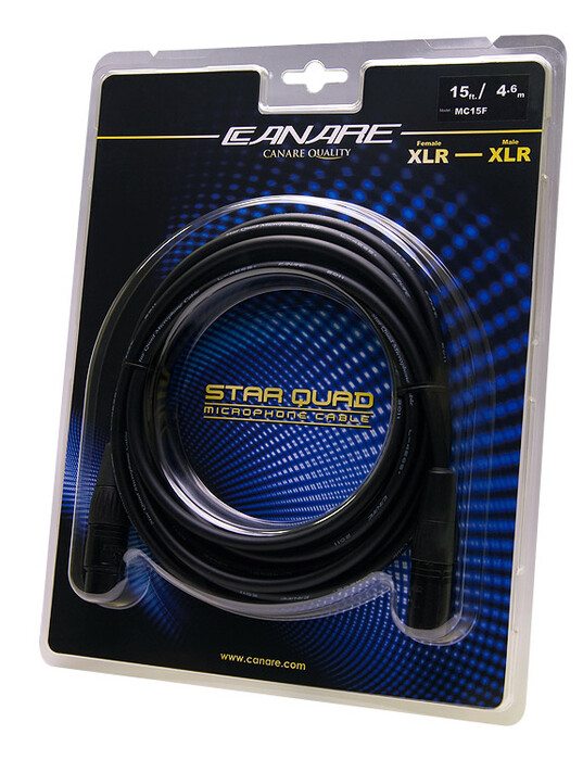 Canare MC15F 15' StarQuad XLR-F To XLR-M Microphone Cable