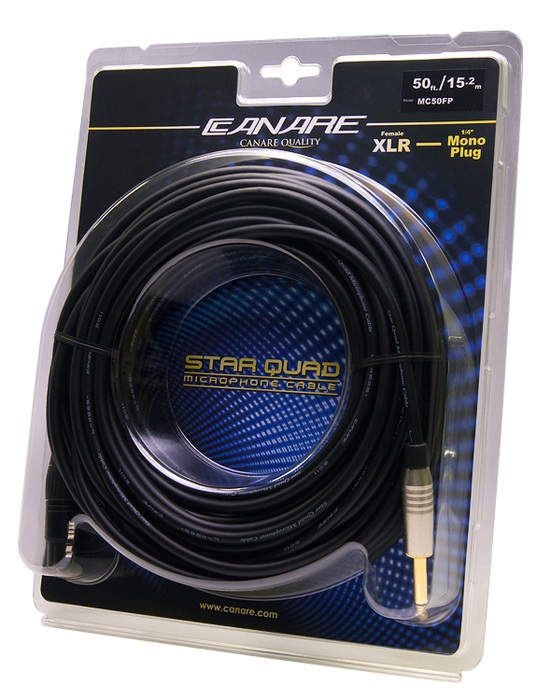 Canare MC50FP 50' StarQuad XLR-T To 1/4"-M Microphone Cable