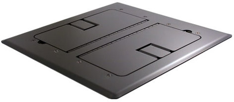 Mystery Electronics FMCA3400 Black Self-Trimming Floor Box With Cable Doors