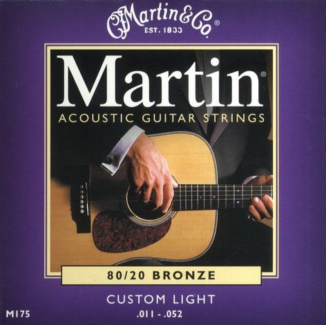 Martin Strings M175PK3 3-Pack Of Custom Light 80/20 Acoustic Guitar Strings