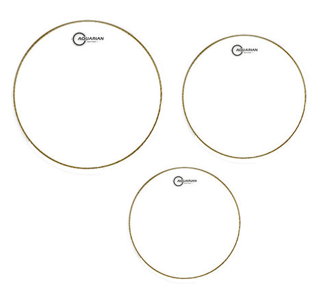 Aquarian RSP2C 3-Pack Of Response 2 Clear Tom Tom Drumheads: 10",12",16"