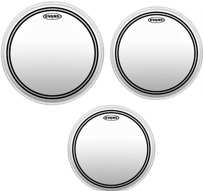 Evans ETP EC2SCLR S 3 Pack of EC2 Clear Standard Tom Tom Drumheads 12