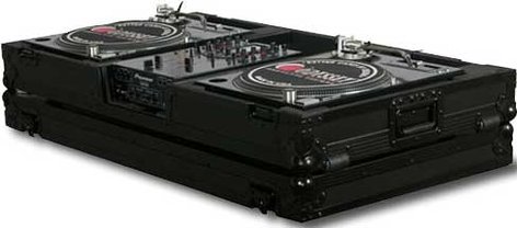 Odyssey FFXBM10WBL 46"x9"x24.6" Universal Turntable DJ Coffin With Wheels