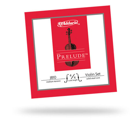 D`Addario J810-4/4M Prelude 4/4  Solid Steel Core Medium Tension Violin Strings