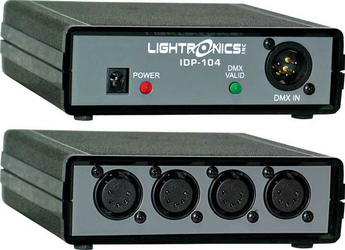 Lightronics IDP104 Portable DMX Opto-Isolator, 1 Input And 4 Outputs, 5-pin XLR