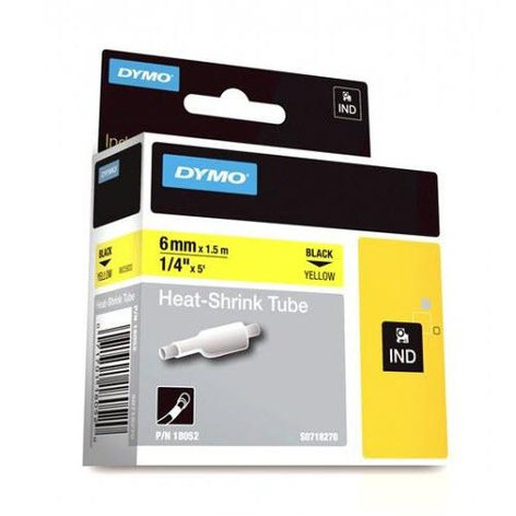 Dymo 18052 1/4" Industrial Yellow Heat Shrink Tape For Rhino Label Printers