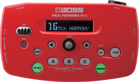 Boss VE5-RD Vocal Effects Processor, Red