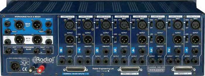 Radial Engineering Workhorse 8-Slot Power-Rack With 8-Channel Summing Mixer And Headphone Amp