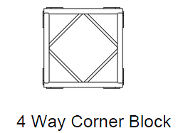 James Thomas Engineering B4301 4-Way Corner Block Truss Section (Empty Pre-Rig Truss)