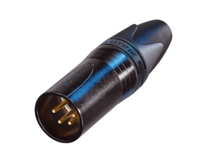 Neutrik NC4MXX-B 4-pin XLRM Cable Connector, Black With Gold Contacts