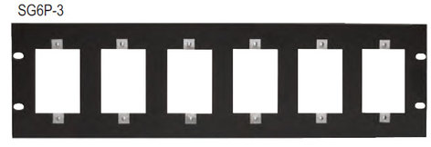 Lowell SG6P-3 Rack Panel, 3 Rack Units, Mounts 6 Single Gang Devices, Black
