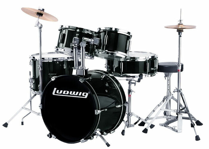 Ludwig LJR106 5-Pc Junior Drum Kit With Hardware And Cymbals