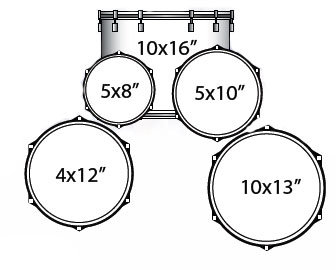 Ludwig LJR106 5-Pc Junior Drum Kit With Hardware And Cymbals