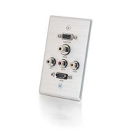Cables To Go 41040 HDMI, HD15 VGA, RCA Audio/ Video And 3.5mm Wall Plate, Brushed Aluminum