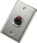Neutrik 103P Single Gang Silver Wallplate With 1 1/4" TRS Connector