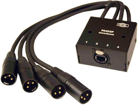 ETS ETS-PA202P 4x XLR-M To 1.5 Ft. Pigtail  To RJ45 InstaSnake Adapter