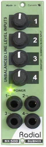 Radial Engineering SubMix 4X1 Mixer Module For Keyboards, Effect Returns And Tape Monitor