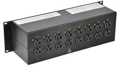 Lex PRM3IJ-9CC Rack Mount Power Distribution, L14-30 In And Thru, (9) 5-20 Duplex Receptacles