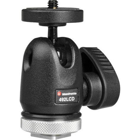 Manfrotto 492LCD Micro Ball Head With Hot Shoe Mount