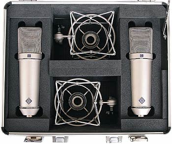 Neumann U 87 Ai/Z-STEREOSET Matched Pair Of Large Diaphragm Multipattern Condenser Microphones With Accessories, Nickel