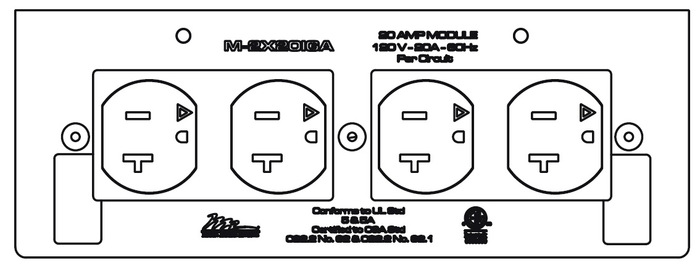 Middle Atlantic M-2X20IGA 20 Amp Double Duplex Isolated Ground MPR Module