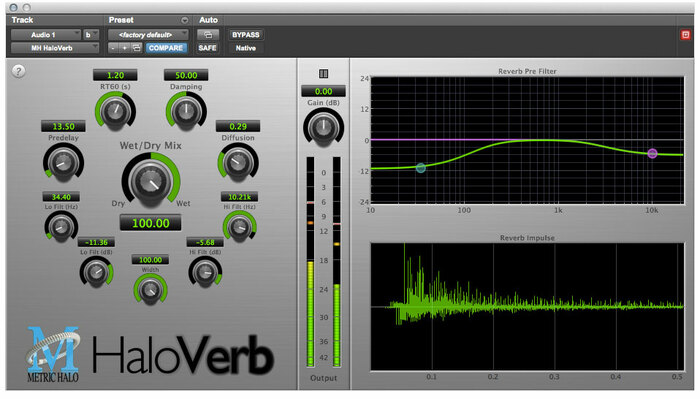 Metric Halo HVERB-AAX-1 HaloVerb Algorithmic Reverb For Pro Tools™ 10 AAX (Electronic Delivery)