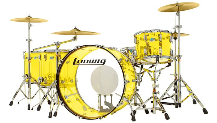 Ludwig L8264LX56 Vistalite "Zep Set" 5 Piece Shell Pack In Yellow