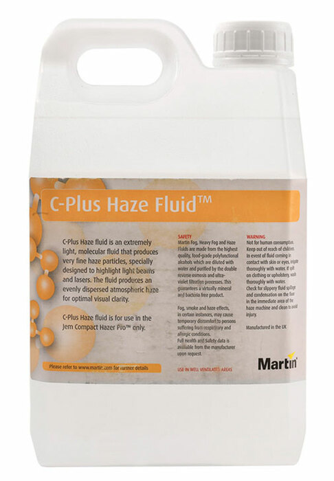 Martin Pro C-Plus Haze Fluid 2.5L Container Of Water-Based Haze Fluid For JEM Hazer Series