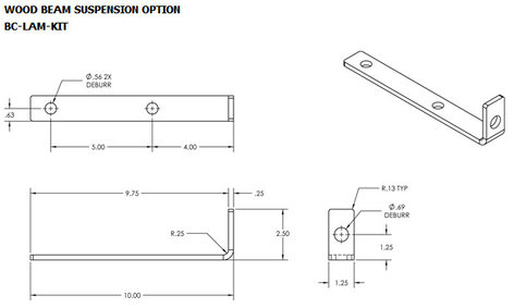 Adaptive Technologies Group BC-LAM-KIT Beam Clamp Wood Beam Adapter Bracket Kit