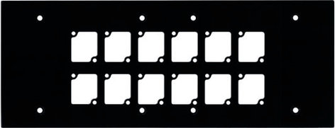 Ace Backstage WP6012 Aluminum Wall Panel With 12 Connectrix Mounts, 6 Gang, Black