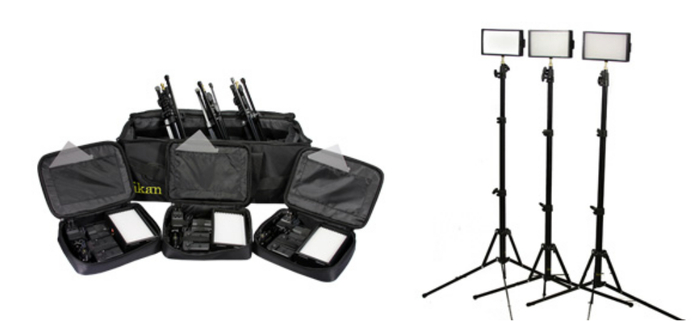 ikan ILED-312-V2-KIT ILED312-v2-KIT 3-Point LED Light Kit With Bag And Stands