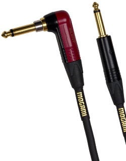 Mogami GOLD-INST-SILENT-R18 18 Ft Gold Inst Silent R Cable With Right Angle And Straight 1/4" Plugs