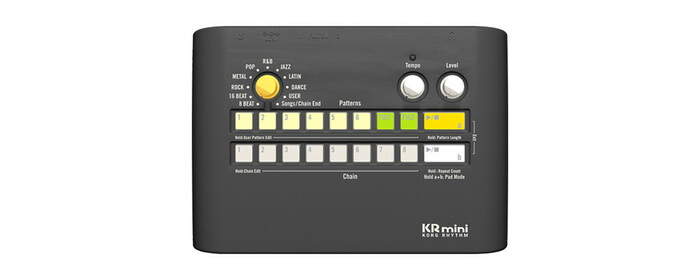 Korg KR Mini Compact Drum Machine With 16 Velocity-Sensitive Pads And Built-in Speaker