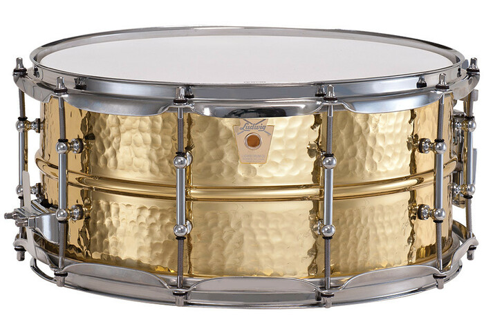 Ludwig LB422BKT 6.5x14" Hammered Brass Snare Drum With Chrome Hardware