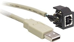 Altinex CM11366 USB Type B Female / USB Type A Male Snap-In Assembly With 6 Ft Cable