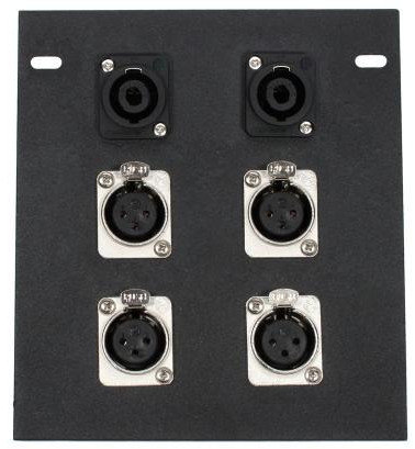 Elite Core FB4-SP Recessed Floor Box With 4xXLRF And 2 Speakon Connectors