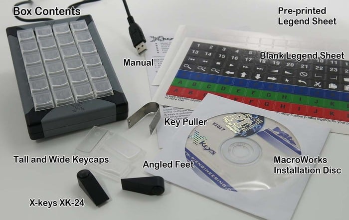 PI Engineering XK-24-USB-R X-Keys XK-24 24-Key Programmable USB Keypad