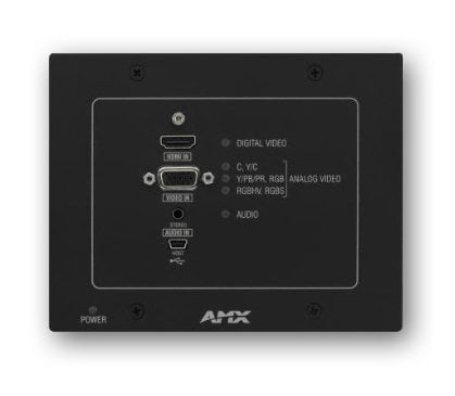 AMX DX-TX-WP-BL DXLink Multi-Format Wallplate Transmitter, Black