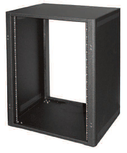 Lowell LDTR-1218 Desktop 12 Unit Rack With Front And Rear Rails, 18" Deep, Black